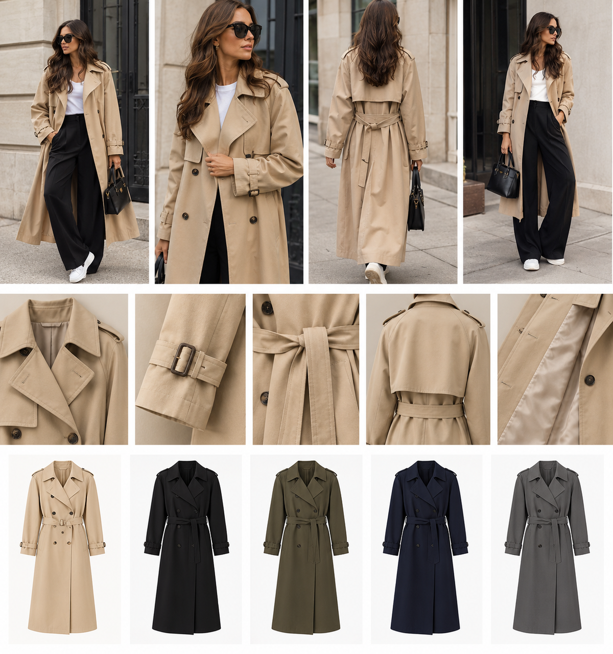 Claire – Langer Damen-Trenchcoat